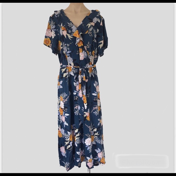 Serra Dresses & Skirts - 🌿 SERRA 🌿 ladies floral short sleeve wrap maxi dress with frill detail size 18
